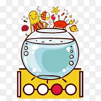 卡通手绘鱼缸-空若网 卡通手绘鱼缸-空若网