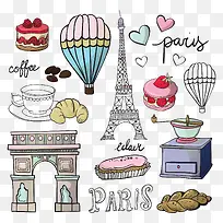 巴黎标志插画-空若网 巴黎标志插画-空若网