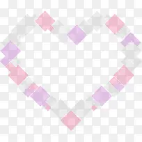 紫色粉色矩形爱心-空若网 紫色粉色矩形爱心-空若网