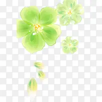 绿色手绘花卉-空若网 绿色手绘花卉-空若网