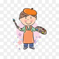 手绘画家免抠素材-空若网 手绘画家免抠素材-空若网