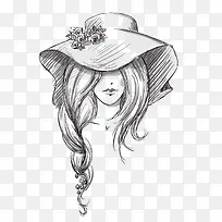 矢量手绘美女面部-空若网 矢量手绘美女面部-空若网