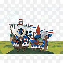 卡通手绘牧羊人-空若网 卡通手绘牧羊人-空若网