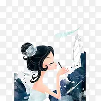 化妆中的时尚都市美女-空若网 化妆中的时尚都市美女-空若网