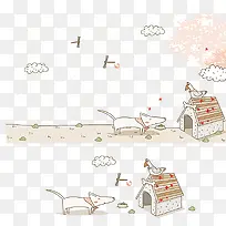 小狗插画图片-空若网 小狗插画图片-空若网