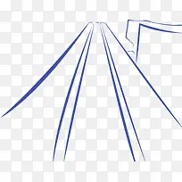 手绘蓝色时尚街道-空若网 手绘蓝色时尚街道-空若网