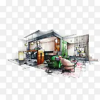 室内设计手绘图-空若网 室内设计手绘图-空若网