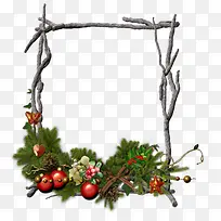 圣诞节树枝相框-空若网 圣诞节树枝相框-空若网