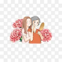 卡通母女素材-空若网 卡通母女素材-空若网