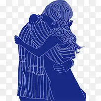 卡通手绘人物拥抱-空若网 卡通手绘人物拥抱-空若网