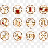 金色十二星座素材-空若网 金色十二星座素材-空若网