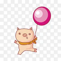 矢量卡通红色小猪气球-空若网 矢量卡通红色小猪气球-空若网