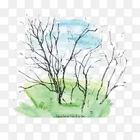 矢量水彩枯枝-空若网 矢量水彩枯枝-空若网