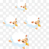 卡通可爱绵羊羊群-空若网 卡通可爱绵羊羊群-空若网