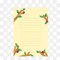 卡通树枝植物信纸文案背景-空若网 卡通树枝植物信纸文案背景-空若网