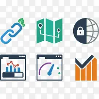 矢量科技数据图表图标集合-空若网 矢量科技数据图表图标集合-空若网
