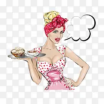 咖啡店的时尚女侍者-空若网 咖啡店的时尚女侍者-空若网