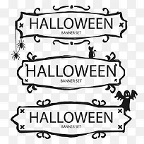 手绘万圣节banner矢量-空若网 手绘万圣节banner矢量-空若网