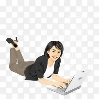 玩笔记本电脑的女孩-空若网 玩笔记本电脑的女孩-空若网