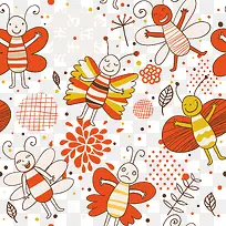 矢量可爱手绘插画背景-空若网 矢量可爱手绘插画背景-空若网