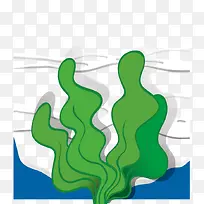 卡通手绘海底绿色海草-空若网 卡通手绘海底绿色海草-空若网