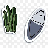 可爱海洋水草和鲫鱼-空若网 可爱海洋水草和鲫鱼-空若网