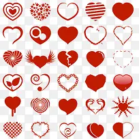 各种风格心形元素矢量素材-空若网 各种风格心形元素矢量素材-空若网