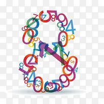 数字 重复叠加 彩色 8-空若网 数字 重复叠加 彩色 8-空若网