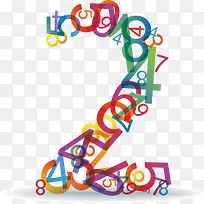 数字 重复叠加 彩色 2-空若网 数字 重复叠加 彩色 2-空若网