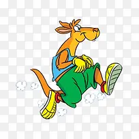 卡通手绘跑步的卡通袋鼠-空若网 卡通手绘跑步的卡通袋鼠-空若网