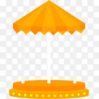 橙色卡通凉亭背景-空若网 橙色卡通凉亭背景-空若网
