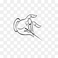 手绘手拿针线-空若网 手绘手拿针线-空若网