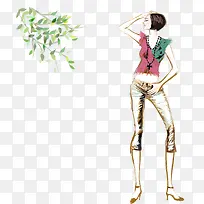 优雅时尚短发模特手绘-空若网 优雅时尚短发模特手绘-空若网