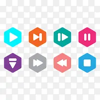 小清新六边形播放器图标-空若网 小清新六边形播放器图标-空若网