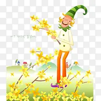 矢量春天迎春花素材-空若网 矢量春天迎春花素材-空若网