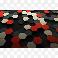 彩色六边形蜂状背景-空若网 彩色六边形蜂状背景-空若网