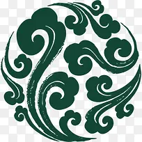 绿色盘旋龙纹创意-空若网 绿色盘旋龙纹创意-空若网