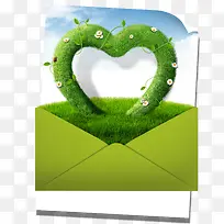 绿色信封里的绿草和蓝天-空若网 绿色信封里的绿草和蓝天-空若网