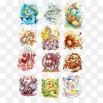 矢量十二星座-空若网 矢量十二星座-空若网