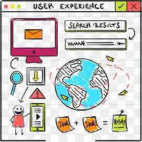 手绘电脑元素矢量-空若网 手绘电脑元素矢量-空若网