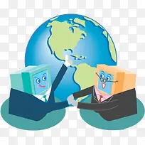 蓝色电脑网络插画-空若网 蓝色电脑网络插画-空若网