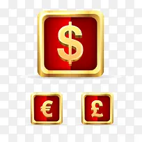 货币黄金按钮组图片下载-空若网 货币黄金按钮组图片下载-空若网