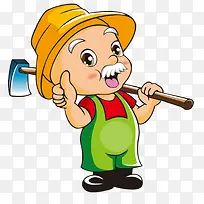 卡通可爱劳动的老人-空若网 卡通可爱劳动的老人-空若网
