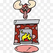 手绘壁炉图案-空若网 手绘壁炉图案-空若网