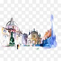 手绘建筑物-空若网 手绘建筑物-空若网