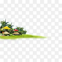 摄影夏日海边建筑物树林-空若网 摄影夏日海边建筑物树林-空若网