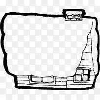 手绘房屋插画画框-空若网 手绘房屋插画画框-空若网