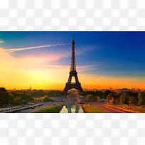唯美日落巴黎铁塔-空若网 唯美日落巴黎铁塔-空若网