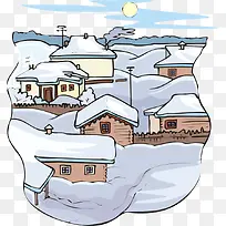 矢量乡村下雪素材-空若网 矢量乡村下雪素材-空若网