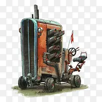 卡通拖拉机-空若网 卡通拖拉机-空若网